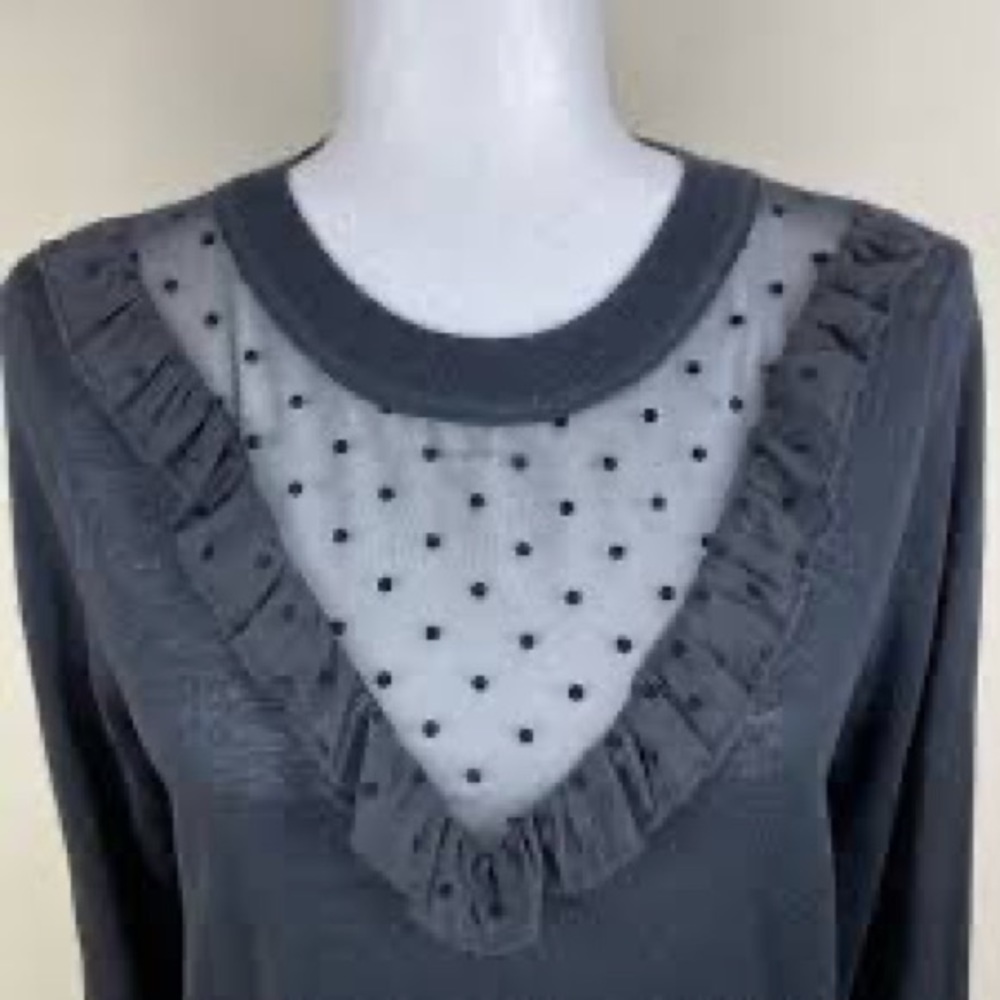 Loft Black sweater with polka dot detail